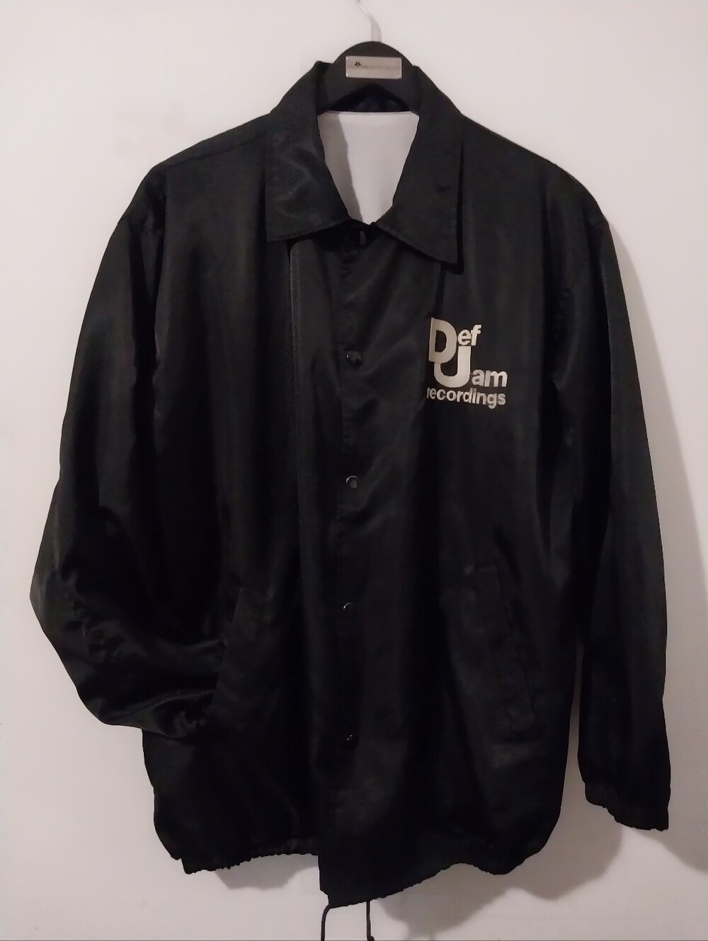 Def Jam Recordings Coach Style Black Jacket Size Large 90's